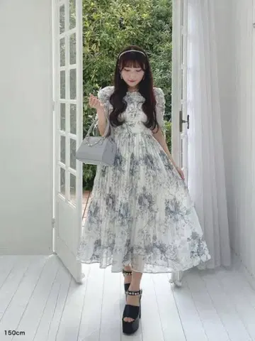evelyn 꽃무늬 플리츠 OP 원피스