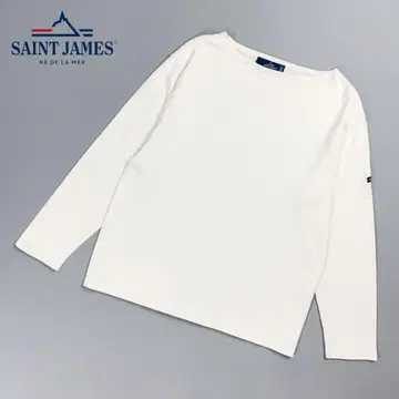 SAINT JAMES 보트넥 T셔츠 화이트 사이즈 36*ED866
