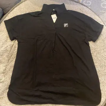 새상품 FILA 블랙 피케 셔츠 LL 골프 여성용