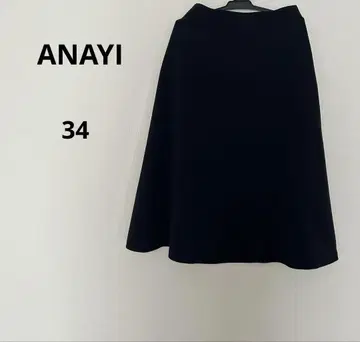 아나이 ANAYI 스커트 무릎 길이 짙은 파란색 네이비 정장용 비즈니스