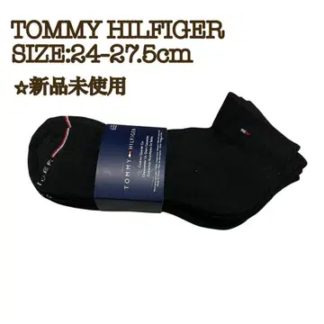 [새 상품] 타미힐피거 여성 양말 24~27.5cm 6켤레 트리코 블랙