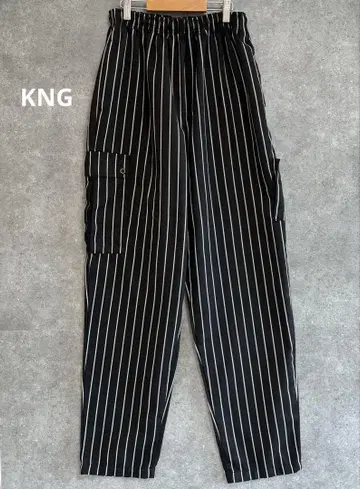 KNG 이지 팬츠 카고 팬츠 스트라이프 패턴 남성용