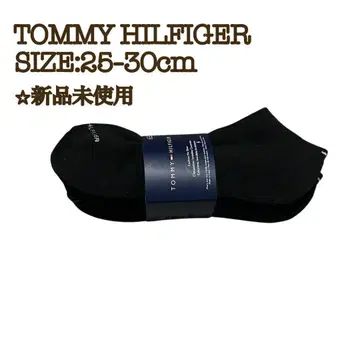 [새상품] 타미힐피거 앵클 삭스 25~30cm 6켤레 로고 블랙