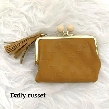 [새상품급] Daily russet 프린지 반지갑 가마구치 지갑 머스타드