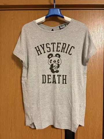 HYSTERIC GLAMOUR 슬리브리스 T셔츠 팬더 스컬 그레이
