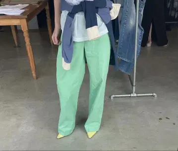 t_a 민트 그린 슬랙스