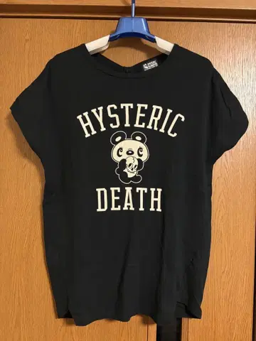 HYSTERIC GLAMOUR 슬리브리스 T셔츠 팬더 스컬 블랙