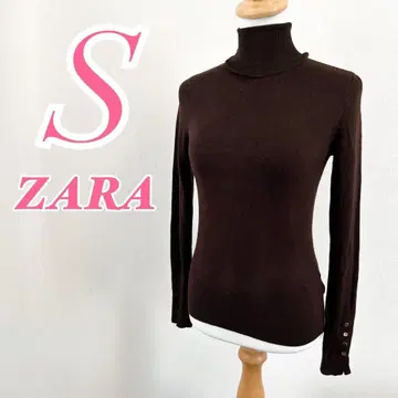 ZARA 자라 브라운 긴팔 스웨터 터틀넥 S 레이온 나일론