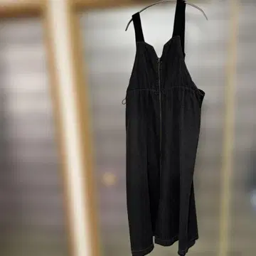 블랙 데님 점프 수트