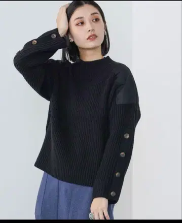 빔즈 BEAMS HEART 밀리터리 니트 풀오버