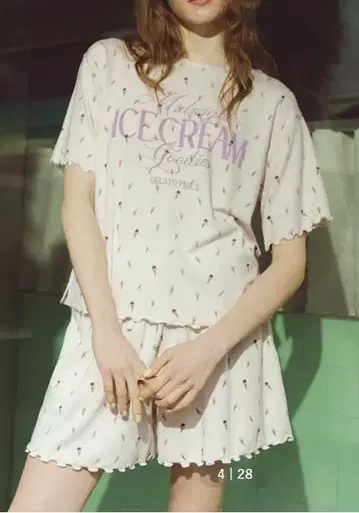 새상품 젤라또피케 아이스 패턴 와플 풀오버 탱크탑 숏팬츠