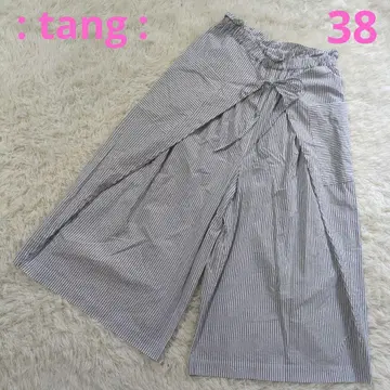 TANG!tang!탱 / 코튼 샴브레이 와이드 팬츠 / 네이비 스트라이프