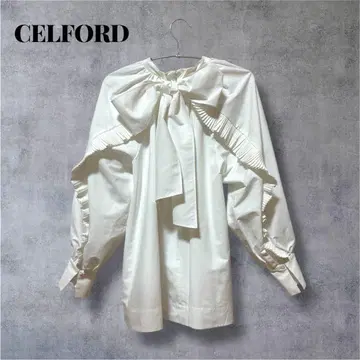 CELFORD 화이트 리본 블라우스