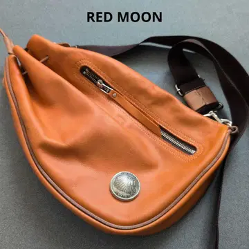 RED MOON 오렌지 가죽 숄더백