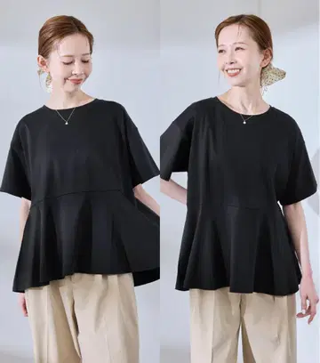 로페 피크닉 페플럼 반팔 티셔츠