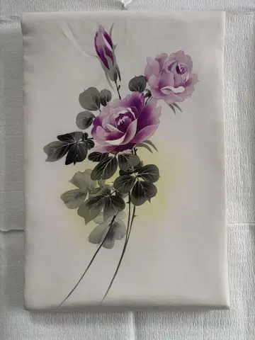 나고야 벨트 보라색 장미 무늬