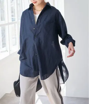 Spick&Span 코튼 린넨 루즈 셔츠