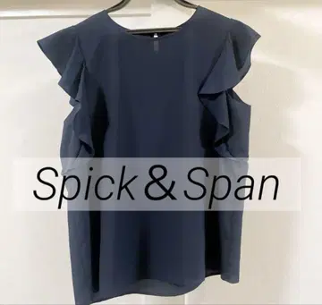 Spick & Span 네이비 슬리브리스 티셔츠
