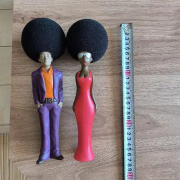 아프로 헤어 피규어 남녀 세트