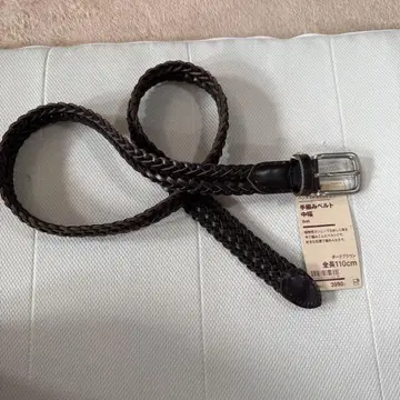무인양품 다크 브라운 엮임 가죽 벨트 110cm
