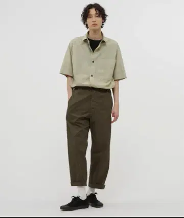 MHL. 마가렛호웰 2025SS 면 팬츠 트라우저 브라운 L