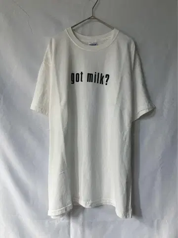 우유 있어요? 빈티지 티셔츠 2000년대 화이트