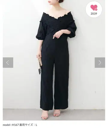 natural couture 컷 레이스 프론트 크로스 멜빵바지
