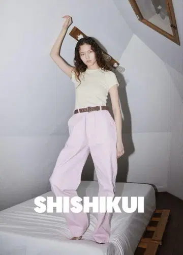 새상품급 시시쿠이 컬러 베이커 팬츠 핑키 36 핑크 SHISHIKUI