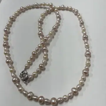 담수 펄 목걸이 핑크 계열 약 72cm