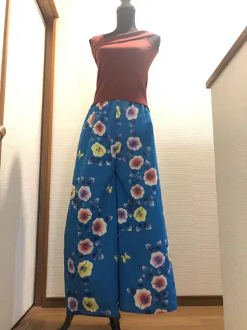 유카타 리메이크 동백 가우초 팬츠