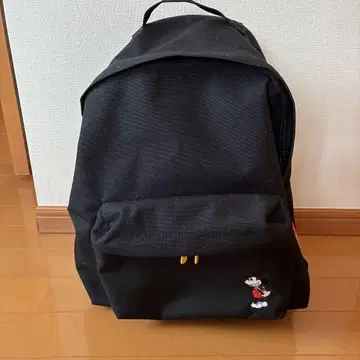 미키 자수 블랙 백팩