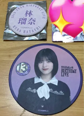 노기산 46 하야시 루나 B상 개별 벽면 아트 캔 배지 & 코스터
