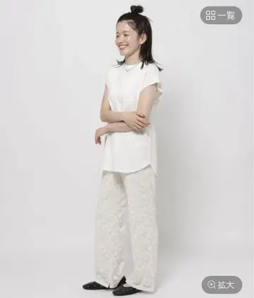 스트레치 부드러운 레이스 팬츠