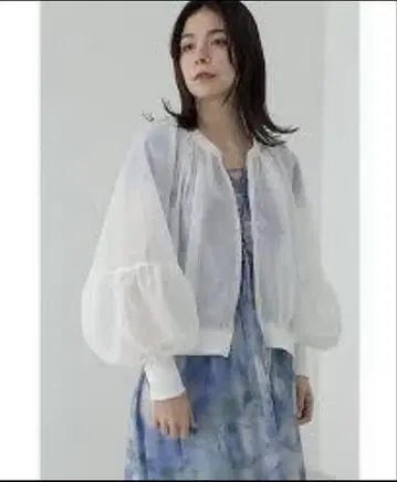 JILL STUART 튤 집업 블루종