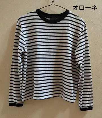 오로네 블랙 보더 롱 슬리브 미품