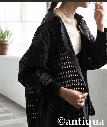 안티카 시어 체크 셔츠