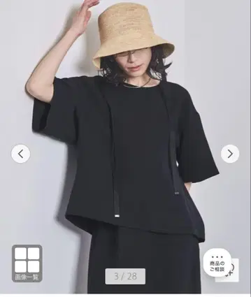 COMFY 드로스트 헤 5부 소매 블라우스 네이비 유나이티드 아