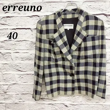 R4692 erreuno [40] 테일러드 자켓 체크 울 레트로