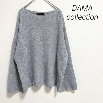 DAMA 컬렉션 그레이 니트 넉넉한 보트넥 소매넓이 3L 예쁜 스타일