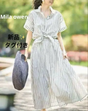 미사용 새상품 Mila Owen 2way 도킹 롱 셔츠 원피스 반팔