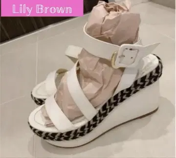 Lily Brown 웨지솔 샌들 화이트 23.5cm
