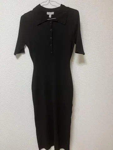 H&M 블랙 반소매 니트 원피스