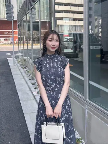 Lilian Carat 바리에이션 프린트 티어드 원피스