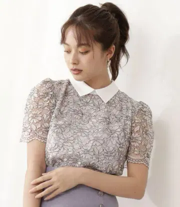 카라 레이스 블라우스 프로포션 바디 드레싱