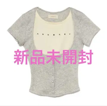 andmary Mary logo tops gray