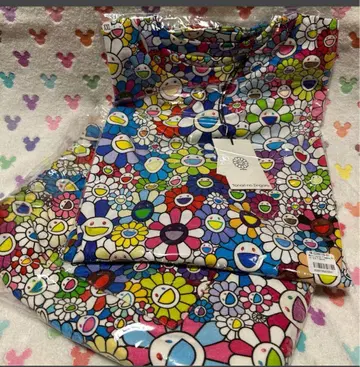 플라워 티셔츠 팬츠 상하 세트 XXL 무라카미 타카시