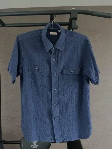 Sugarcane 네이비 반팔 셔츠 M 일본제