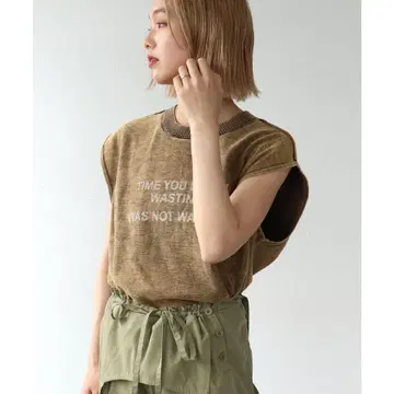 케미컬 워시 로고 탑스 카키 오렌지 새 제품 미사용 태그 포함