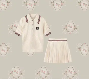 라포미 쁘띠 LA POMME petit 프레피 폴로 니트 셋업