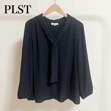 [새상품급] PLST 조젯 보타이 블라우스 드레이프감 블라우스 네이비
